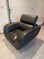 Zwarte Leren Design Stoel, Huis en Inrichting, Minder dan 50 cm, Gebruikt, Minder dan 75 cm, Ophalen of Verzenden