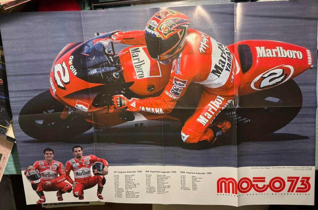 Superposter 1999  Yamaha R6 en Max Biaggi op Yamaha, Verzenden, Zo goed als nieuw, Motoren