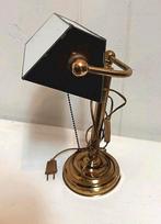 Vintage notarislamp bankierslamp goud met Tiffany kap, Huis en Inrichting, Ophalen, Zo goed als nieuw, Nvt, Minder dan 50 cm