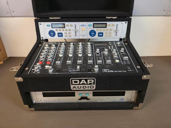 DAP Audio E-Mix 402 USB Play DJ Mixer dubbel cd speler, Muziek en Instrumenten, Mengpanelen, Zo goed als nieuw, Minder dan 5 kanalen