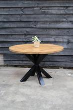 Ronde tafel 120 doorsnede, met ijzeren poot, Ophalen, Rond, 100 tot 150 cm
