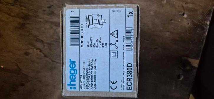 Hager ECR380D kWh-meter – 3-fase met Modbus RTU (nieuw), Hobby en Vrije tijd, Elektronica-componenten, Zo goed als nieuw, Ophalen of Verzenden