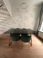 Moderne Glazen Eettafel, Huis en Inrichting, Tafels | Eettafels, Ophalen, Gebruikt, 100 tot 150 cm, Glas