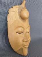 Vintage Indonesisch handgesneden houten masker, ongeverfd, Ophalen of Verzenden