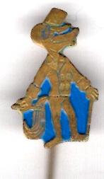 Joris Goedbloed blauw op koper strip speldje ( S_011a ), Verzenden, Nieuw, Figuurtje, Speldje of Pin
