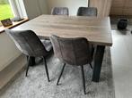 Industriele Meubel set grijs/bruin T.e.a.b, Huis en Inrichting, Tafels | Eettafels, Ophalen, Zo goed als nieuw, Rechthoekig, 50 tot 100 cm