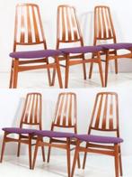 6 Deense vintage jaren 60 teak Vamdrup stoelen, Ophalen, Zo goed als nieuw, Bruin, Vijf, Zes of meer stoelen