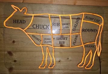Led Neon: Butcher's Cut, Barbecue, BBQ, Mancave beschikbaar voor biedingen