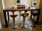 hoge tafel met 6 barkrukken in hoogte verstelbaar, 200 cm of meer, 50 tot 100 cm, Industrieel, Gebruikt
