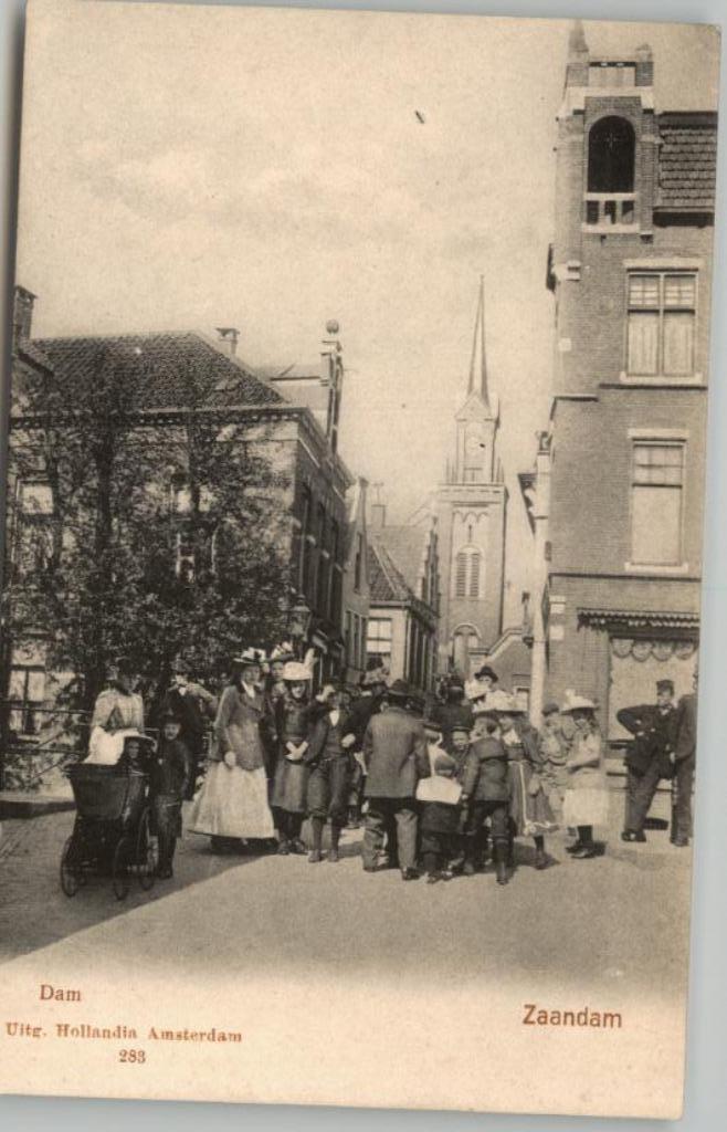 Zaandam Dam Topkaart uitg Holandia  283 1901, Verzamelen, Ansichtkaarten | Nederland, Ongelopen, Noord-Holland, Voor 1920, Verzenden