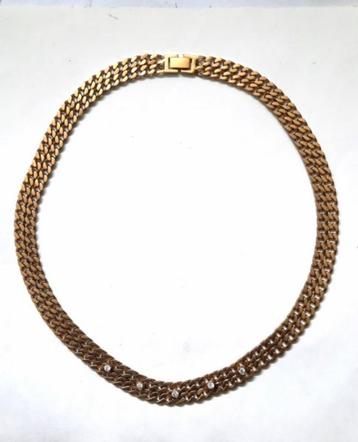 Prachtige zware vintage doublé schakelketting, choker vier r beschikbaar voor biedingen