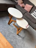Witte  salontafels, Huis en Inrichting, Ophalen, Rond, 50 tot 100 cm, Zo goed als nieuw