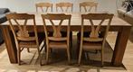 Mooie houten eettafel met 6 stoelen, Huis en Inrichting, Tafels | Eettafels, 50 tot 100 cm, 150 tot 200 cm, Gebruikt, Rechthoekig