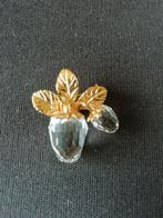 Vintage Aardbei Broche met Kristal Swarovski, Sieraden, Tassen en Uiterlijk, Broches, Met kristal, Overige materialen, Minder dan 4 cm