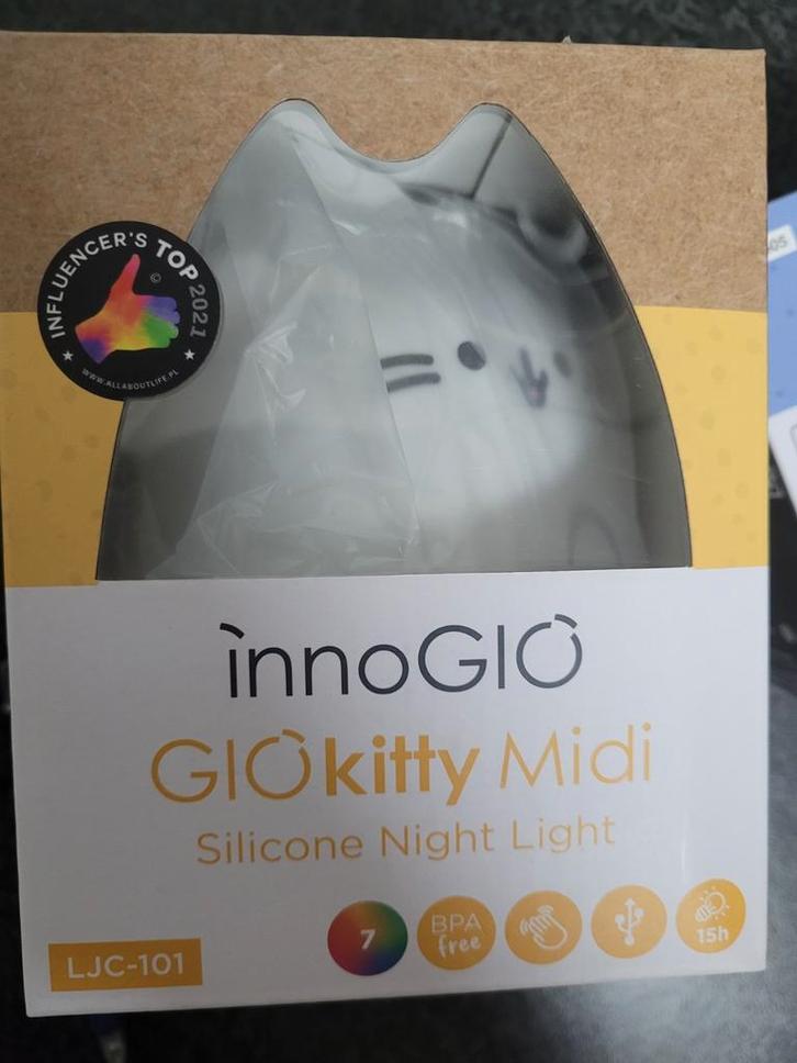 InnoGio GloKitty Midi Nachtlampje, Kinderen en Baby's, Kinderkamer | Inrichting en Decoratie, Nieuw, Lamp, Ophalen of Verzenden