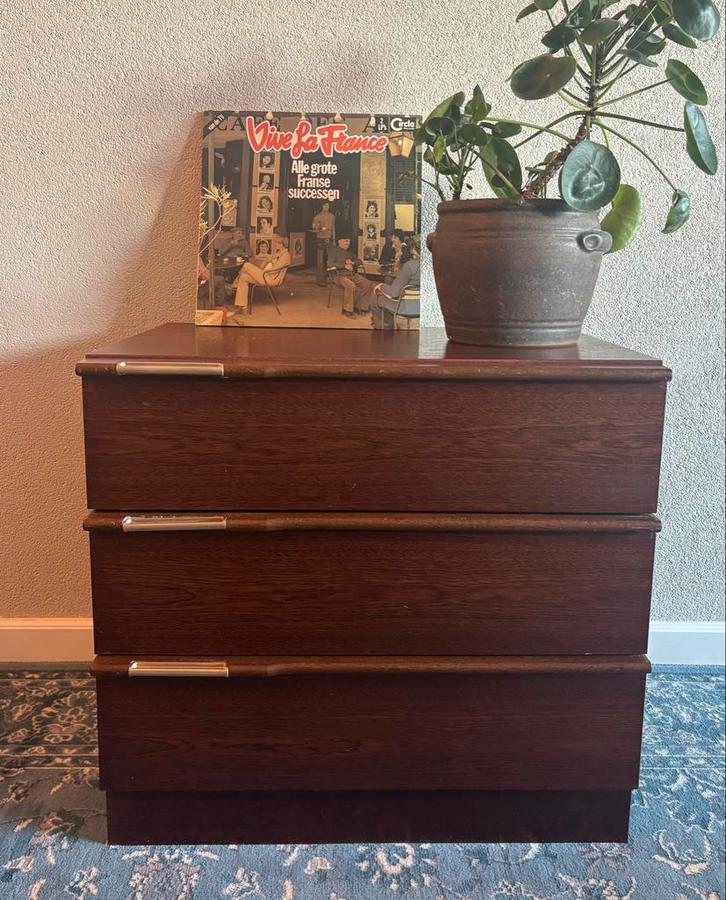 Vintage Palissander Teak Ladekast - Deense midcentury, Huis en Inrichting, Kasten | Dressoirs, Gebruikt, Minder dan 50 cm, 25 tot 50 cm