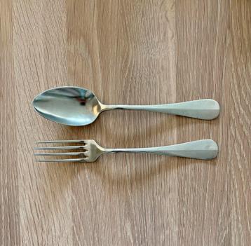 Vintage Fruit of dessert couvert Munt Zilver vork en lepel beschikbaar voor biedingen