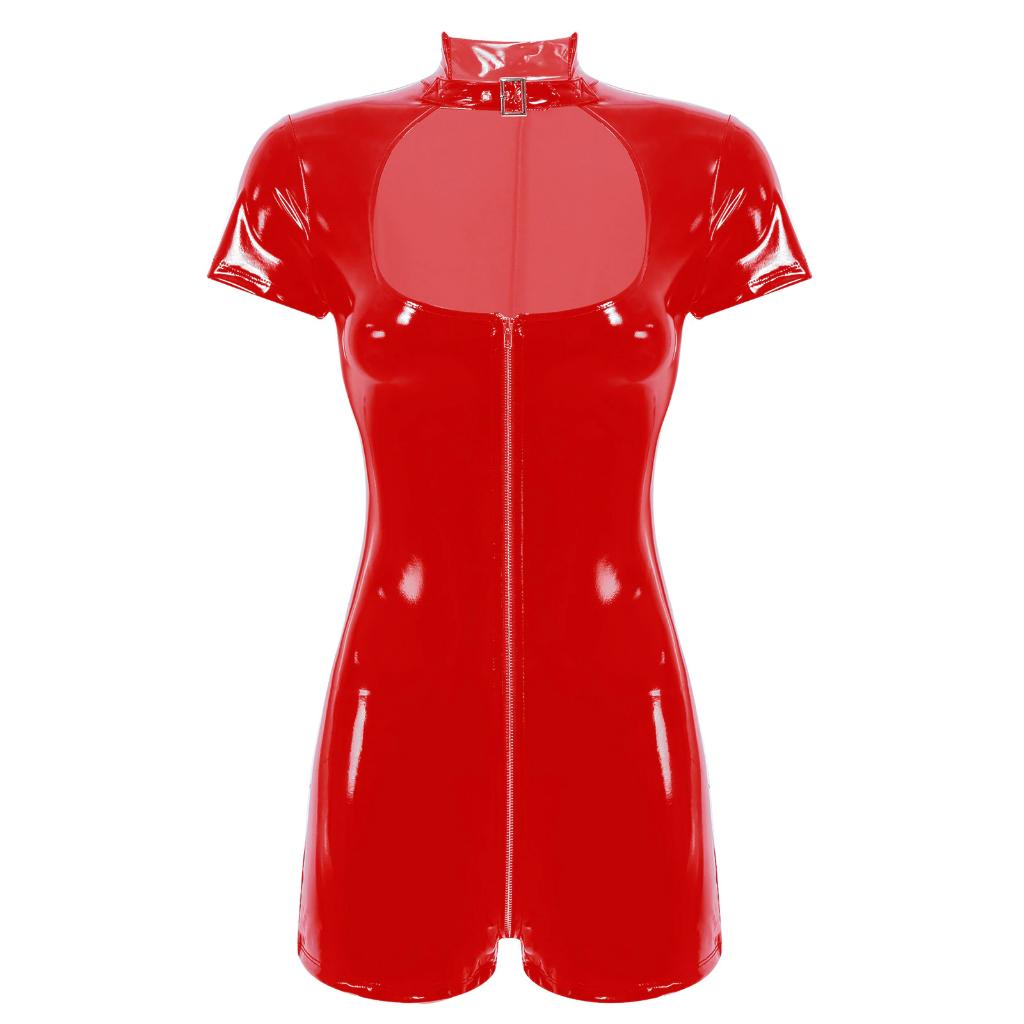 Korte rode dames catsuit lak leren wetlook jumpsuit bodysuit, Kleding | Dames, Carnavalskleding en Feestkleding, Nieuw, Kleding