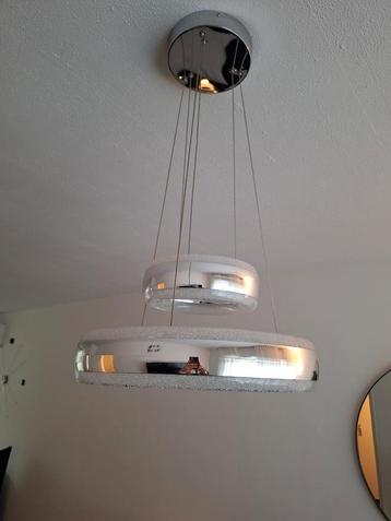Zilveren hanglamp met 2 ringen - Helder wit licht beschikbaar voor biedingen