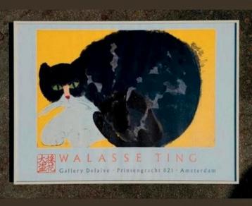 WALASSE TING poes kunstreproduktie, mooi ingelijst beschikbaar voor biedingen
