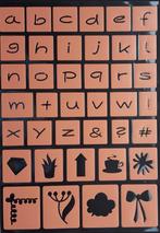 Stencil stickers A4 letters en figuren 01 oranje NIEUW