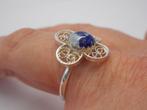 Zilveren vintage ring delfts blauwe steen maat 18.75 nr.867, 18 tot 19, Dame, Zo goed als nieuw, Zilver