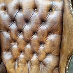 Oude Chesterfield fauteuil handgepatineerd + BEZORGING, Ophalen of Verzenden