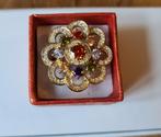 Ring met gekleurde zirkonias maat 16,5 verguld, Sieraden, Tassen en Uiterlijk, Ringen, Gebruikt, IJzer of Staal, Ophalen of Verzenden