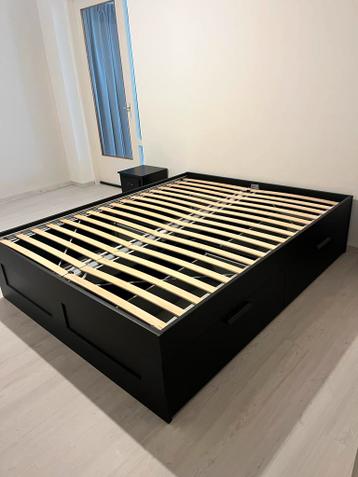 IKEA Brimnes bedframe met lades en lattenbodem 160x200 ZGAN - afbeelding 1