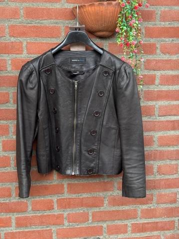 Rockandblue leren cropped jasje zwart lamsleer maat 44 beschikbaar voor biedingen