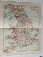 Oude Plattegrond Engeland & Wales - 1895, Ophalen of Verzenden, 1800 tot 2000, Verenigd Koninkrijk, Landkaart