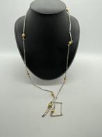 Z998 Prachtige 800 zilveren ketting bicolor, Sieraden, Tassen en Uiterlijk, Antieke sieraden, Ophalen of Verzenden, Zilver, Ketting