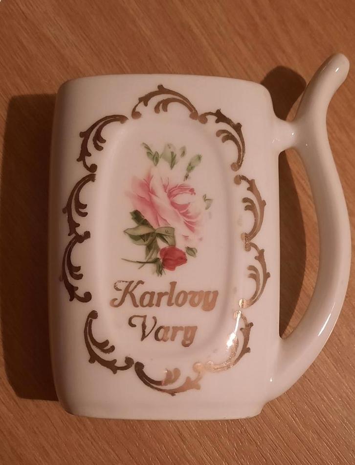 Karlovy Vary Spa Beker - Tsjechisch Porselein, Antiek en Kunst, Antiek | Keramiek en Aardewerk, Ophalen of Verzenden