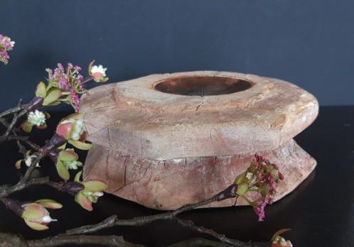 Poer kandelaar hout, Huis en Inrichting, Woonaccessoires | Kandelaars en Kaarsen, Kandelaar, Minder dan 25 cm, Hout, Ophalen