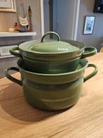 Emaille pannen. Reseda groen, Huis en Inrichting, Keuken | Potten en Pannen, Ophalen of Verzenden, Gebruikt, Overige materialen
