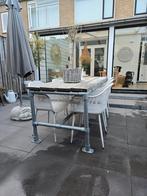 Robuuste eettafel voor buiten., Ophalen of Verzenden, Gebruikt, Steigerhout, Eettafel