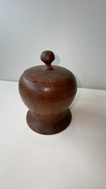 Houten Pot met Deksel Indonesië beschikbaar voor biedingen