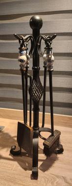Openhaard set - stoffer, schep, tang en borstel, Ophalen, Gebruikt, Vrijstaande haard, Houthaard