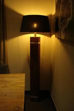 vloerlamp en schemerlamp met houten poot, Huis en Inrichting, Lampen | Vloerlampen, Zo goed als nieuw, Ophalen