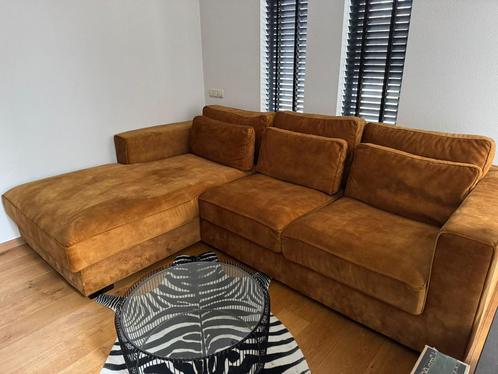 Gloednieuwe hoekbank met luxe stof, Huis en Inrichting, Banken | Complete zithoeken, Zo goed als nieuw, Stof, Ophalen