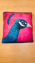 Kussen Myrthe pauw 38x38 kussensloop met binnenkussen, Ophalen of Verzenden, Zo goed als nieuw, Roze, Vierkant