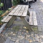 Kinder picknick bankje. Klein. Opknapper., Tuin en Terras, Ophalen of Verzenden, Gebruikt, Rechthoekig