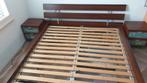 Ikea tweepersoons bed 180 x 200 cm met 2 nachtkastjes, Ophalen, Gebruikt, Bruin, Tweepersoons