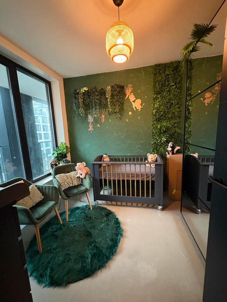 Groene Suède Stoelen - Set van 2, Huis en Inrichting, Stoelen, Zo goed als nieuw, Twee, Stof, Overige kleuren, Ophalen