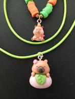 Capibara armband en ketting, Sieraden, Tassen en Uiterlijk, Ophalen of Verzenden, Zo goed als nieuw, Groen, Oorbellen