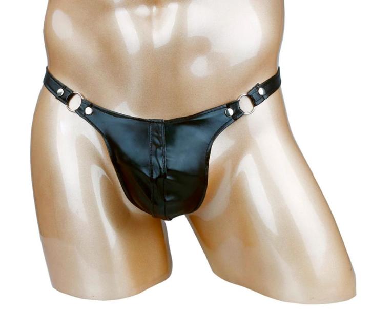 Zwarte leren heren g-string / string sexy leder leer M L XL, Kleding | Heren, Ondergoed, Slip, Zwart, Verzenden