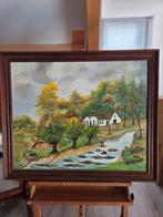 Vintage schilderij op doek, Antiek en Kunst, Kunst | Schilderijen | Klassiek, Ophalen of Verzenden