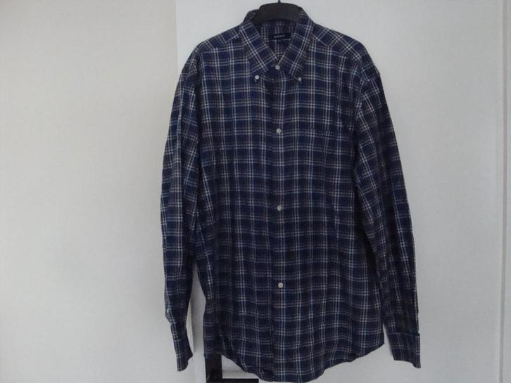 Geblokt GANT overhemd. Maat 2XL., Kleding | Heren, Grote Maten, Zo goed als nieuw, Overhemd, Overige kleuren, Ophalen of Verzenden