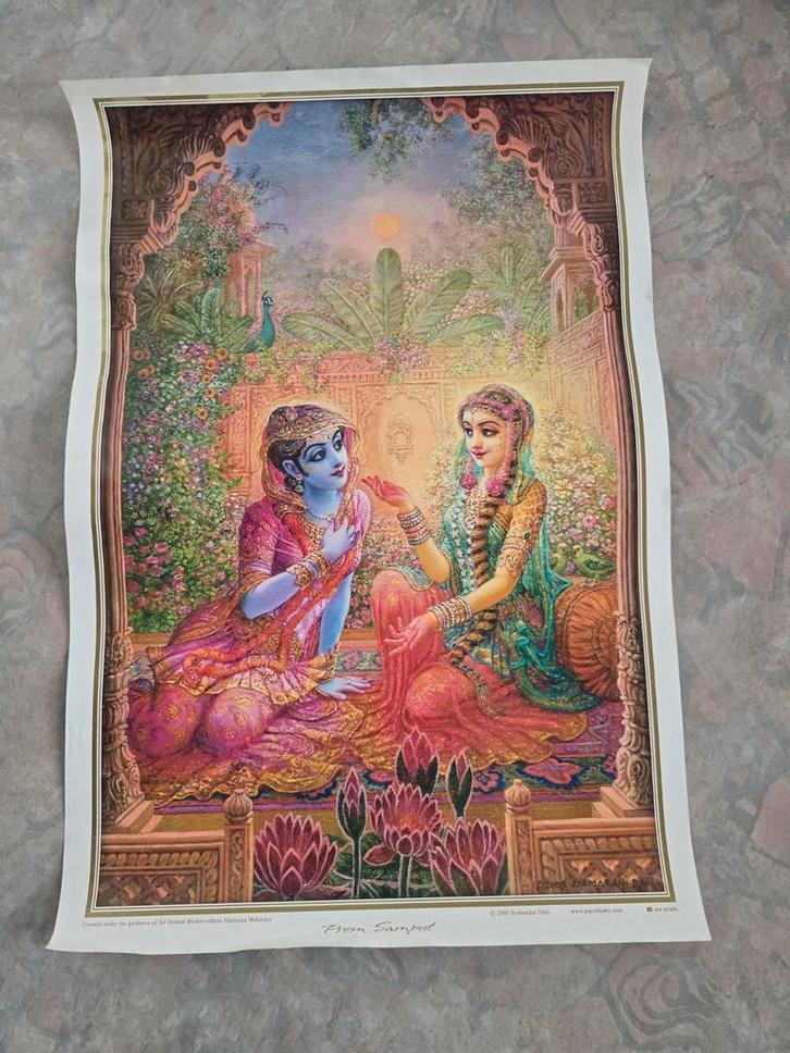 Radha Krishna posters ⬅️, Antiek en Kunst, Antiek | Religie, Ophalen of Verzenden