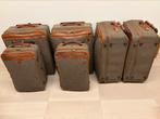 Vintage koffers Hartmann Tweed stof met leer, Uitschuifbare handgreep, Gebruikt, 45 tot 55 cm, Leer
